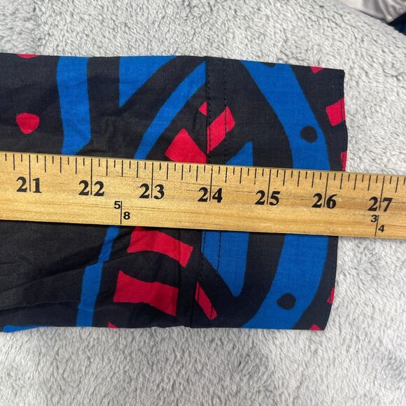 D'iyanu Ankara Jumpsuit Womens 1X Blue Black African Print Pleated Button Front - Picture 15 of 16